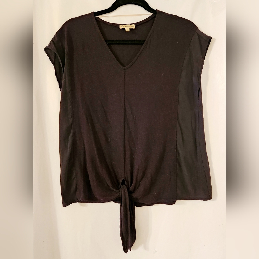 Democracy Black Short Sleeve Top Size S